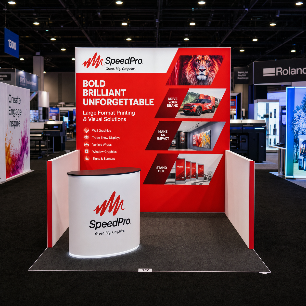 PRINTING United 10x10 LED Video Wall Booth for Print Industry - LED exhibit thumbnail
