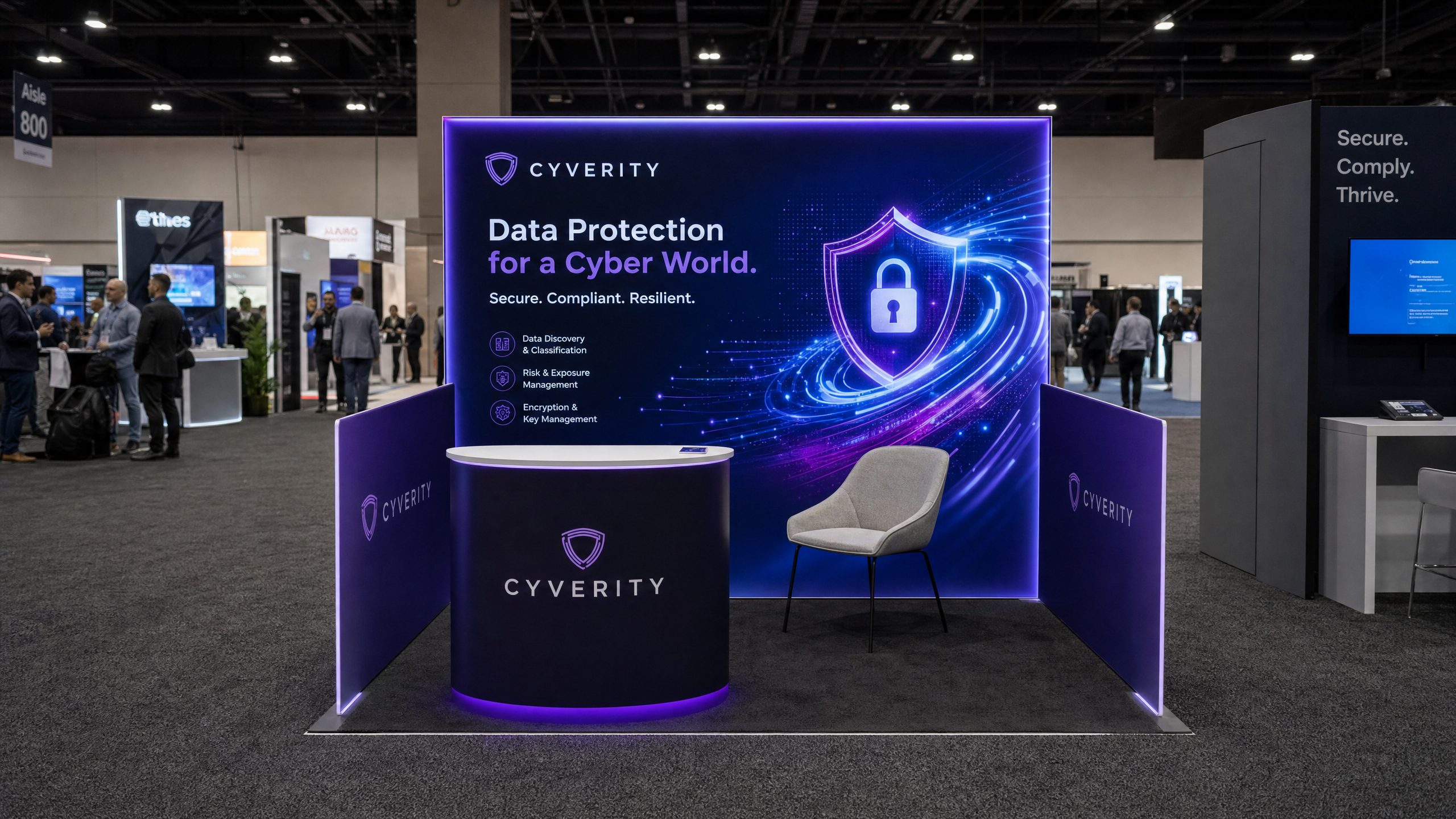 10x10 LED trade show booth rental - LED video wall exhibit for conventions in Orlando and Las Vegas