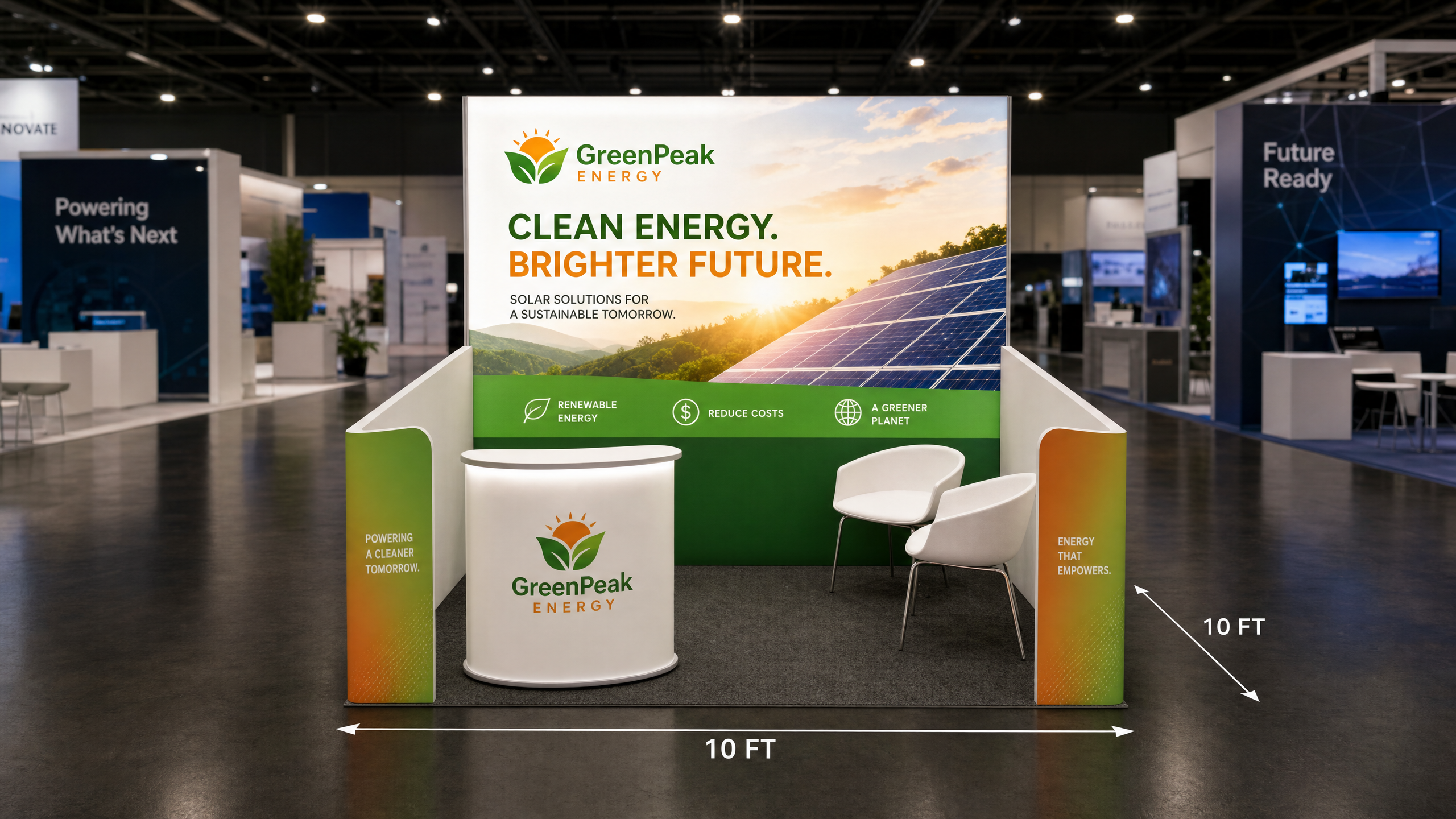 10x10 LED Screen Booth for Intersolar Solar Companies - LED exhibit thumbnail