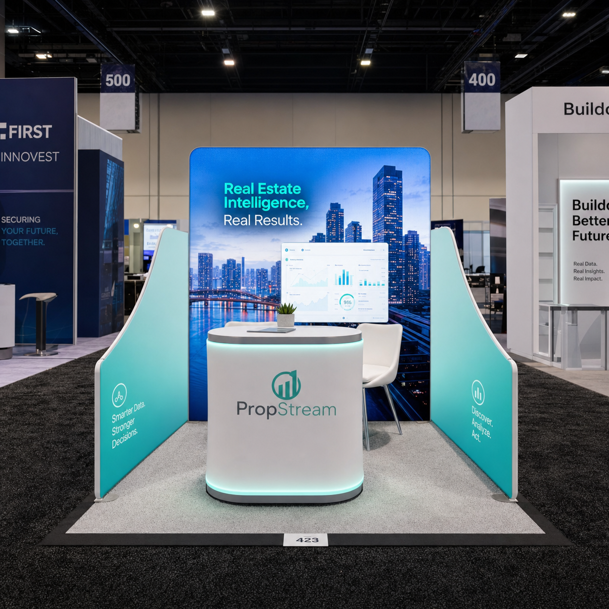 10x10 LED Booth for CRE Tech Real Estate Tech - LED exhibit thumbnail