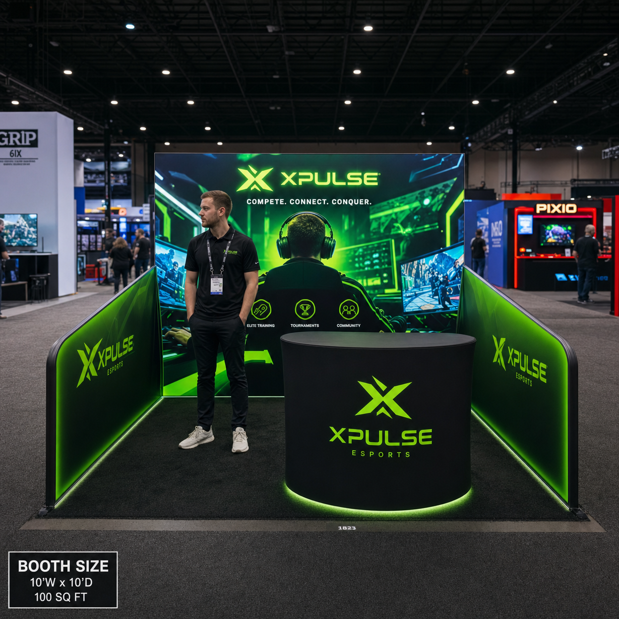 10x10 LED Trade Show Booth for Surf Expo Sports Brands - LED exhibit thumbnail