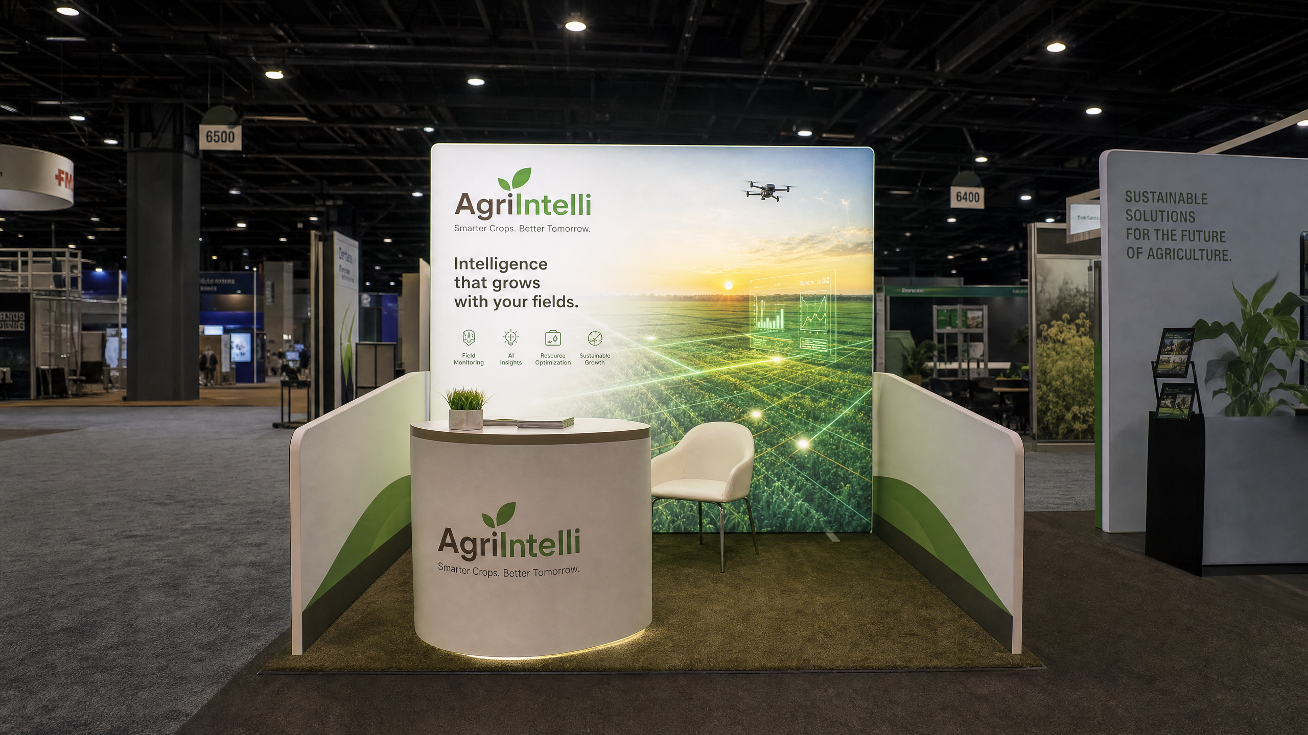 World Ag Expo 10x10 LED Trade Show Booth for AgTech Brands - LED trade show exhibit rental