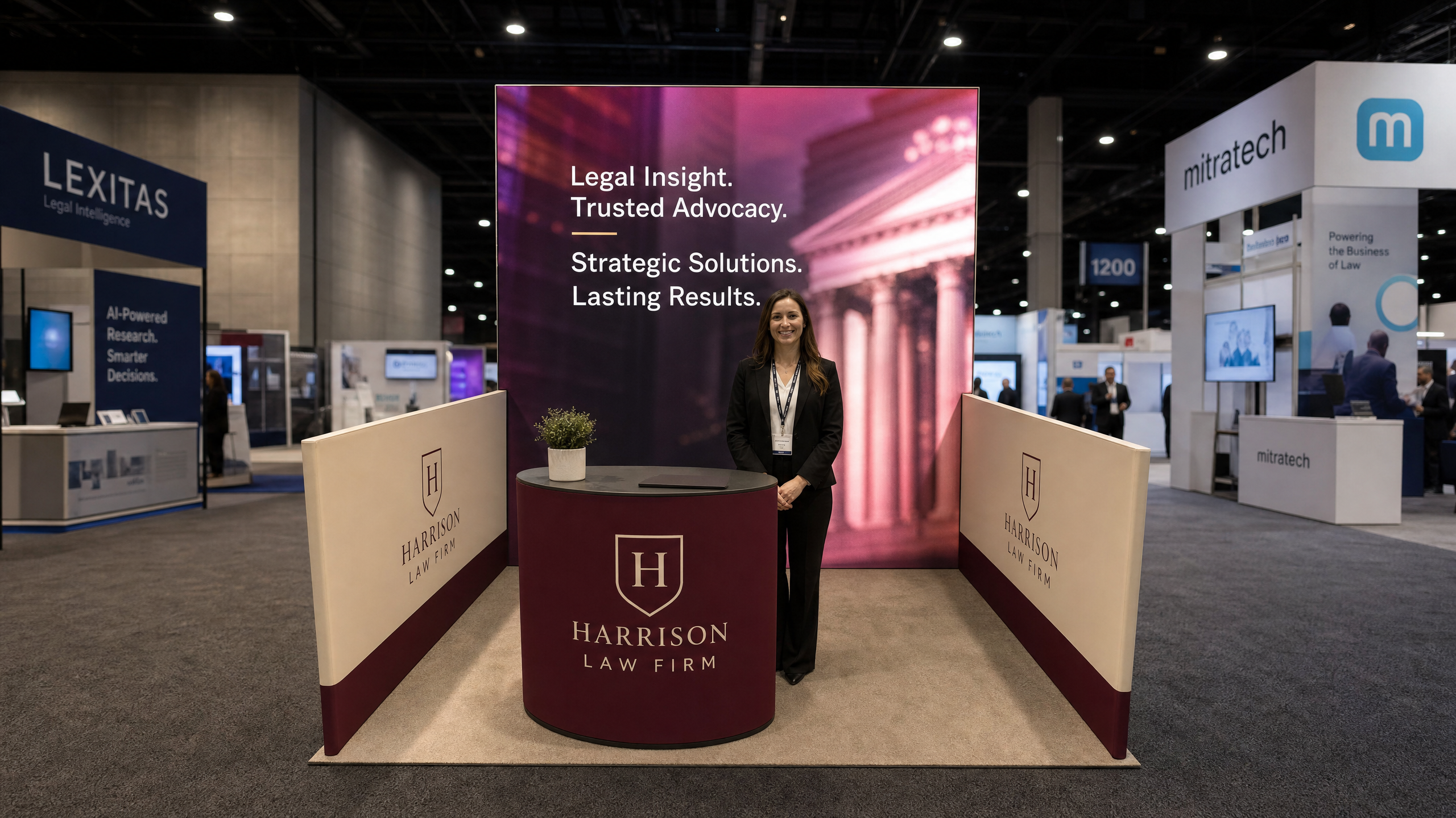 Legalweek 10x10 LED Display Exhibit – Legal Tech - LED trade show exhibit rental
