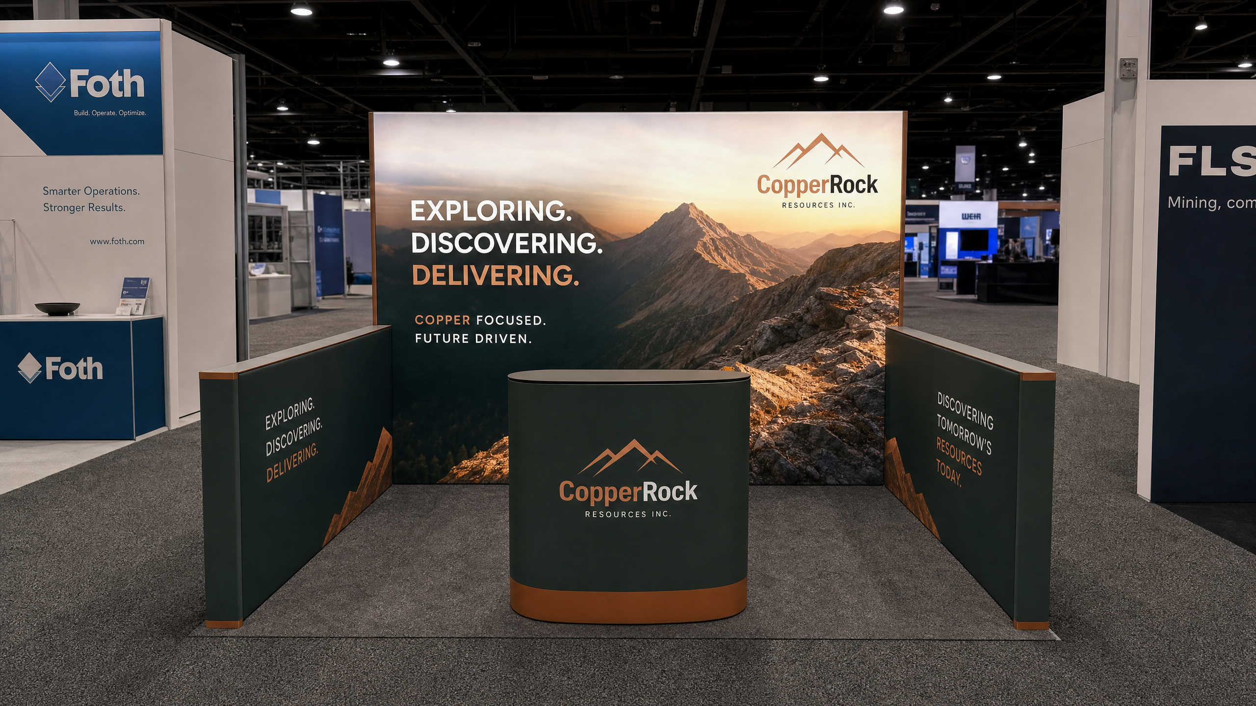 MINExpo 10x10 LED Backwall Booth for Mining Companies - LED exhibit thumbnail