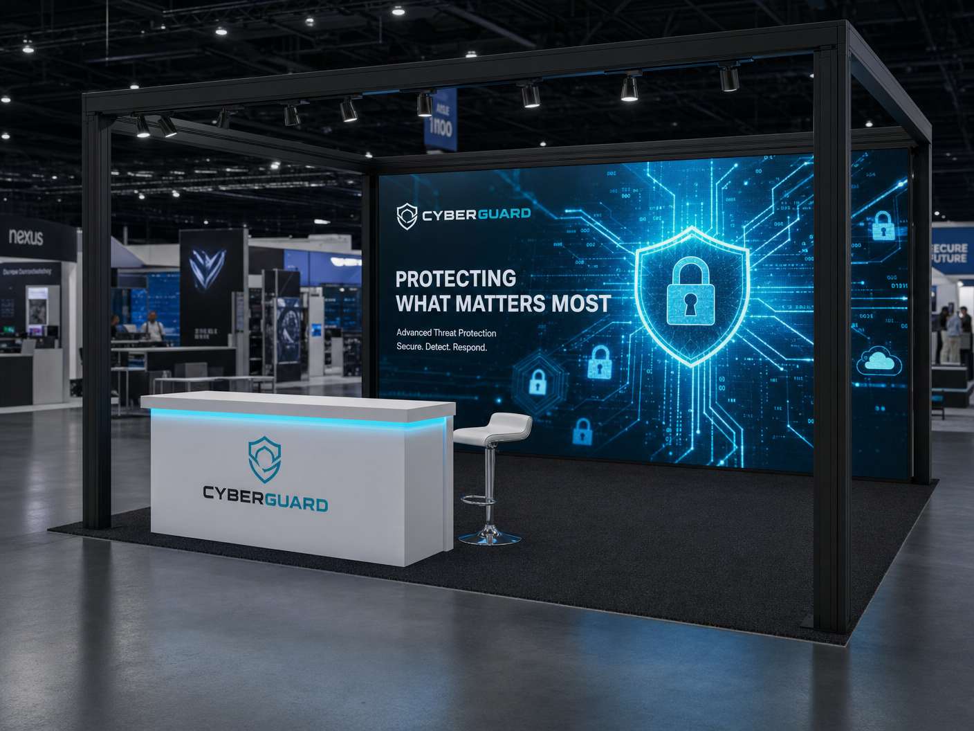 DEF CON 10x20 LED Exhibit – Cybersecurity Firms - LED booth thumbnail
