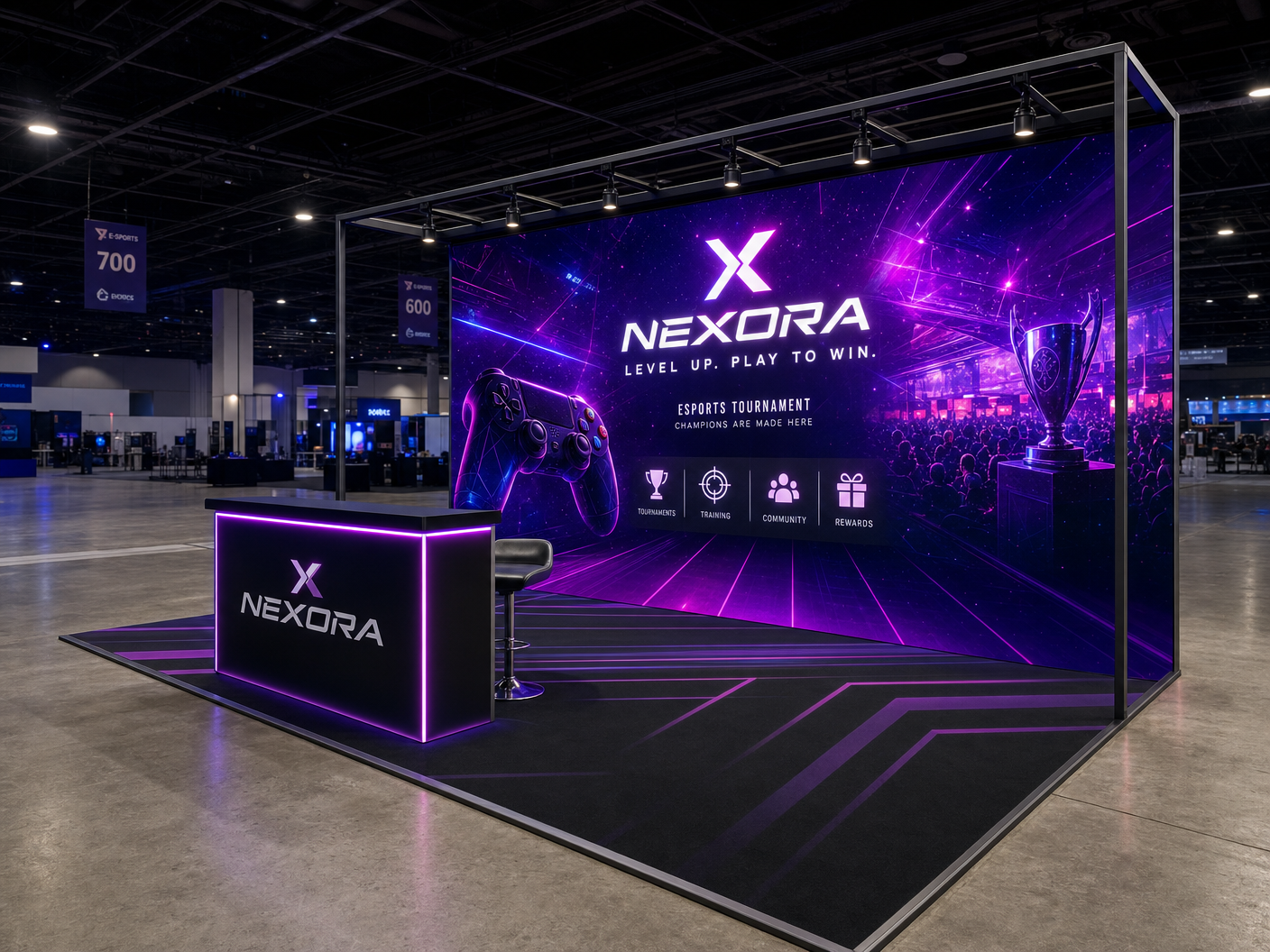 10x20 LED Screen Booth for Surf Expo Sports Brands - Sports & Fitness LED exhibit