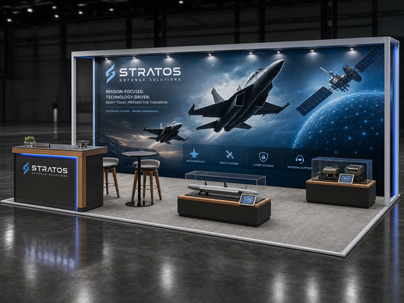 10x40 LED Display Exhibit for Black Hat in San Diego - LED trade show exhibit rental