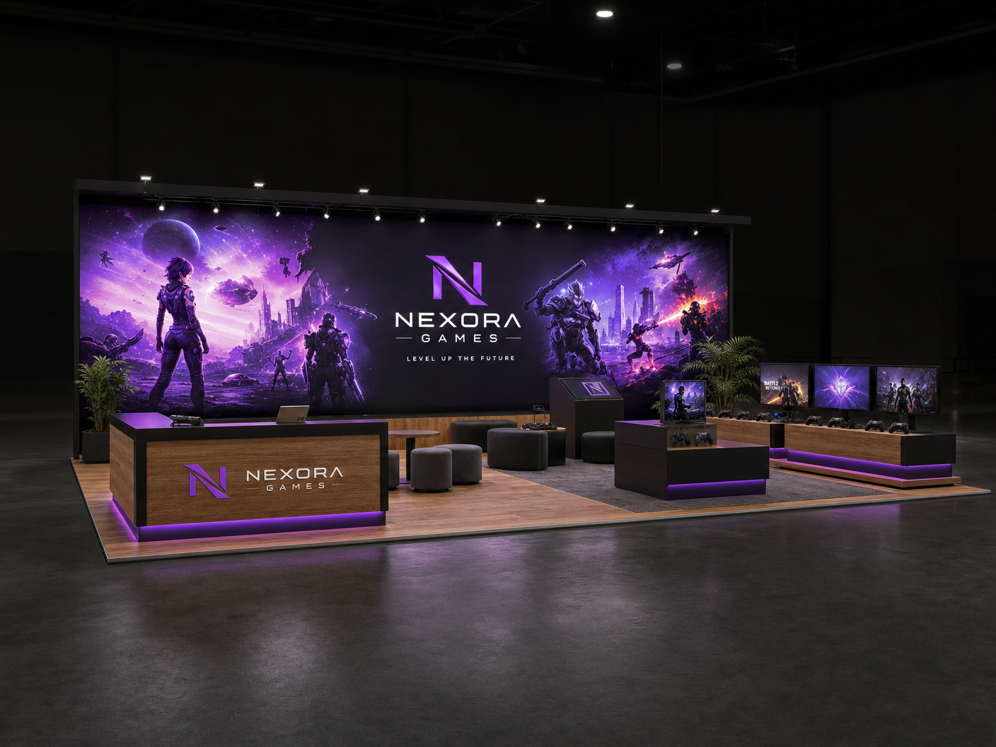 Finovate 10x40 LED Video Wall Exhibit – Finance Companies - LED trade show exhibit rental