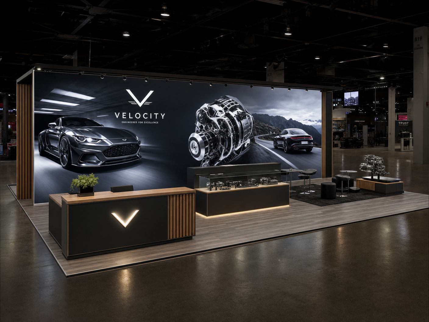 10x40 LED trade show booth rental - LED video wall exhibit for conventions in Orlando and Las Vegas