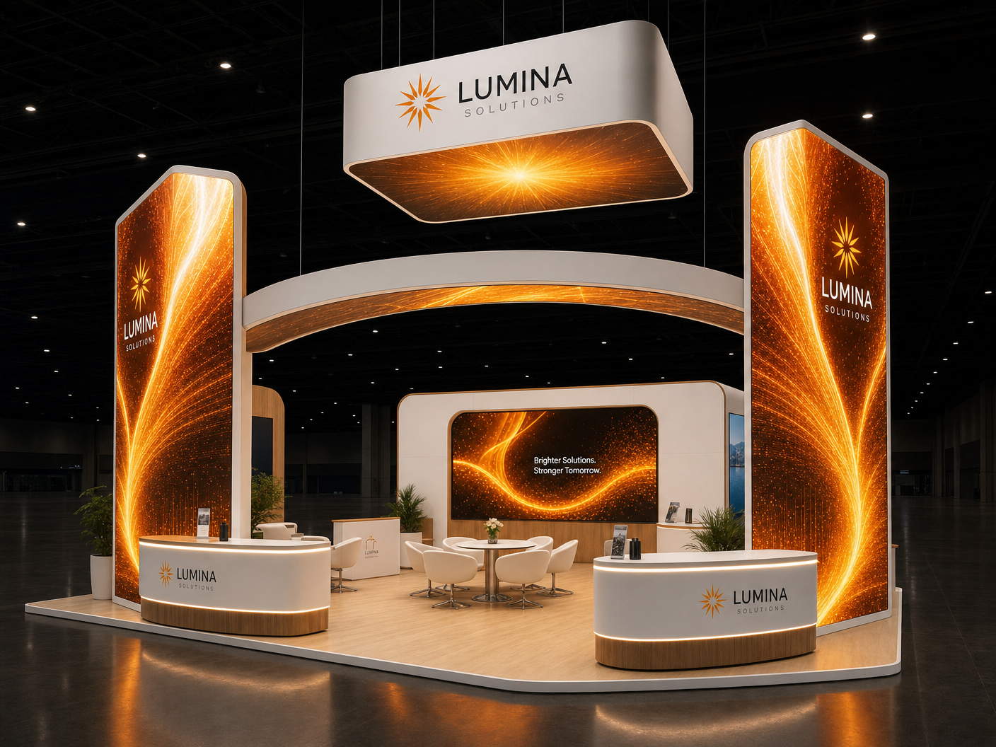 LED counter exhibit rental - CERAWeek 20x20 LED Booth for Energy Companies