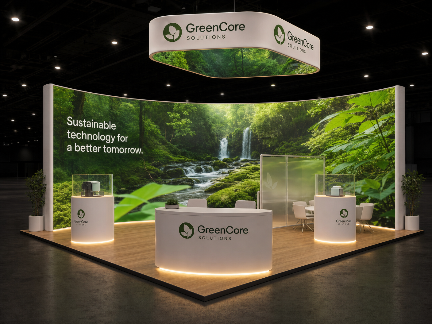 InfoComm LED Video Wall Booth – 20x20 Technology Companies - Broadcasting & Media LED exhibit