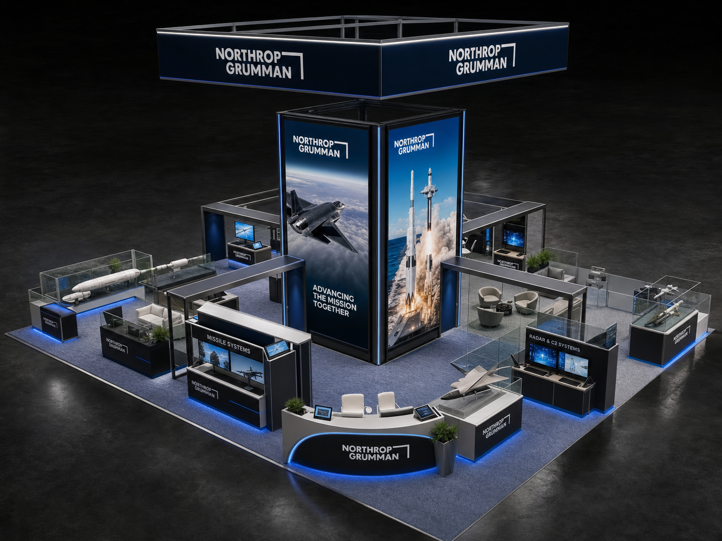 NBAA-BACE 20x40 LED Booth for Aerospace Firms - LED booth thumbnail