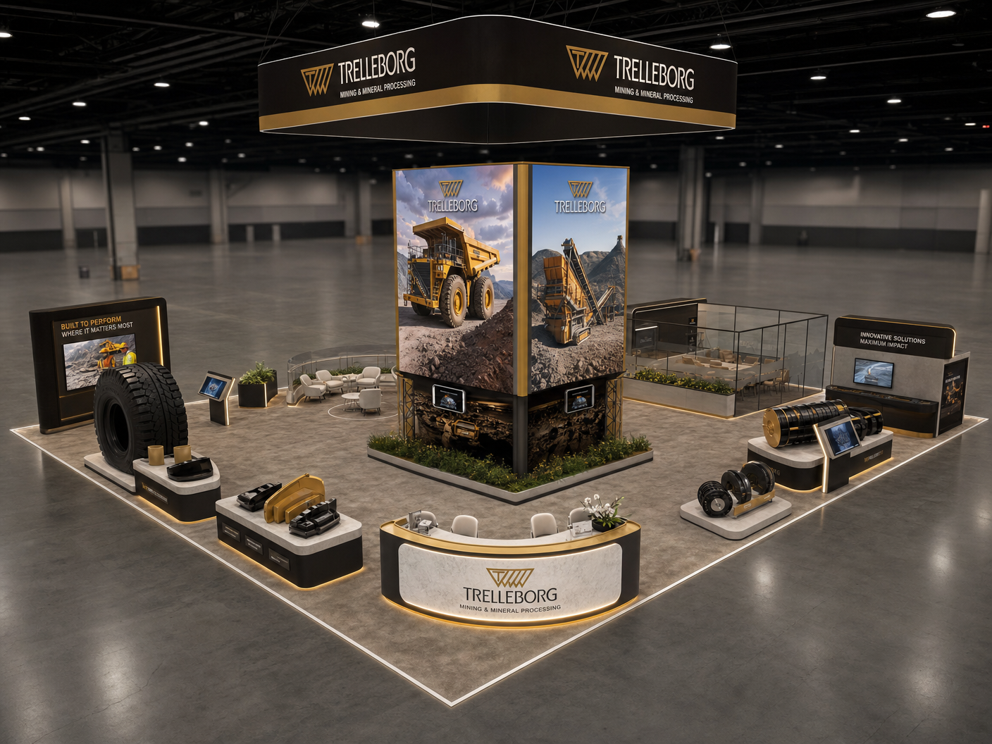 CONEXPO Interactive LED Booth – 20x40 Mining Companies - Construction & Mining LED exhibit