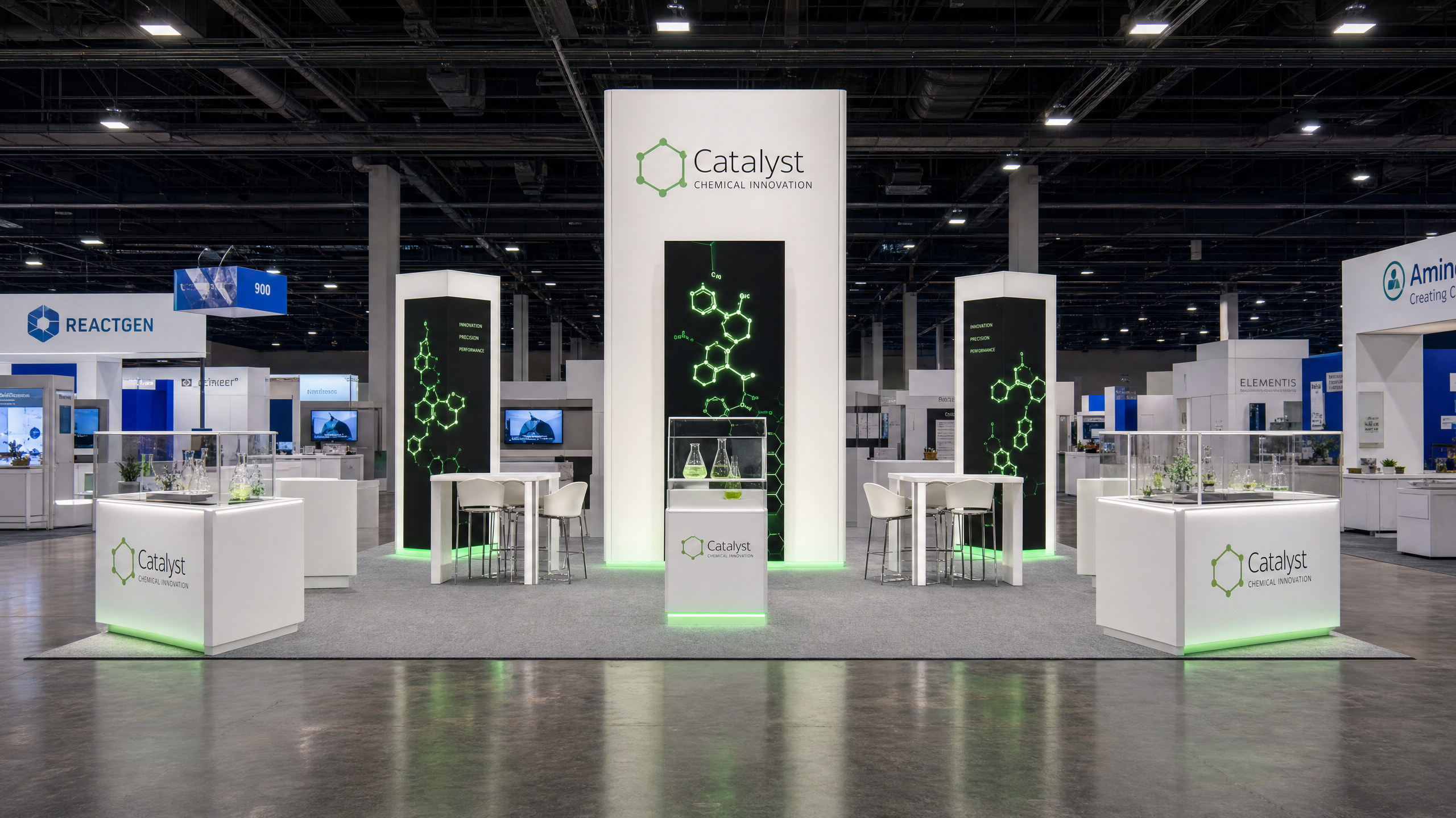 CPHI 20x30 LED Trade Show Booth for Chemical Companies - LED trade show exhibit rental