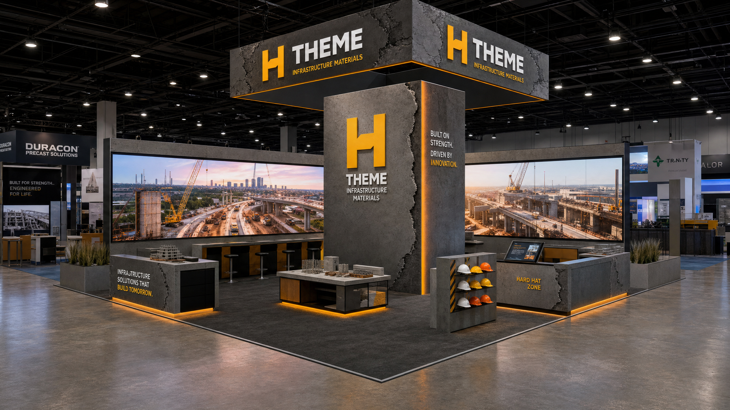 20x30 Immersive LED Booth for IBS Construction Companies - LED exhibit thumbnail