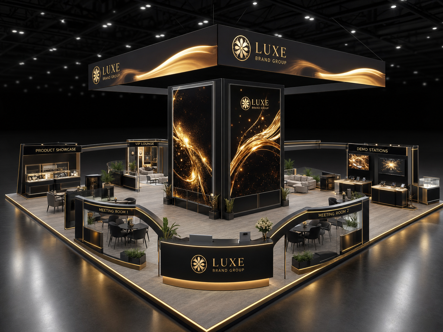 Cloud Computing Conference 50x50 LED Booth – Technology Companies - 50x50 LED trade show booth rental Orlando Las Vegas