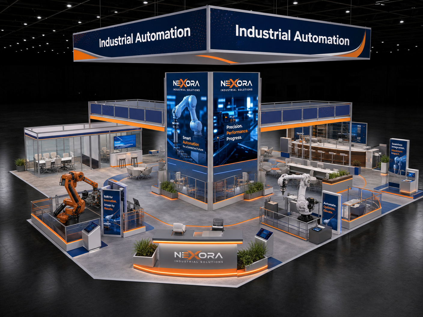 CES 50x50 LED Backwall Booth for Technology Companies - 50x50 LED trade show booth rental Orlando Las Vegas