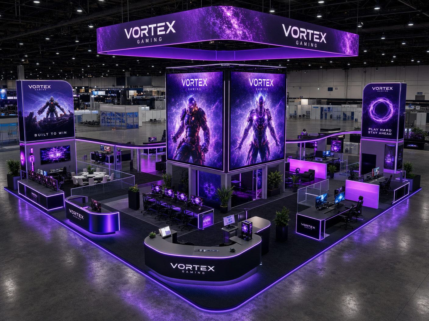 G2E 50x50 LED Panel Booth for Gaming Studios - LED exhibit thumbnail