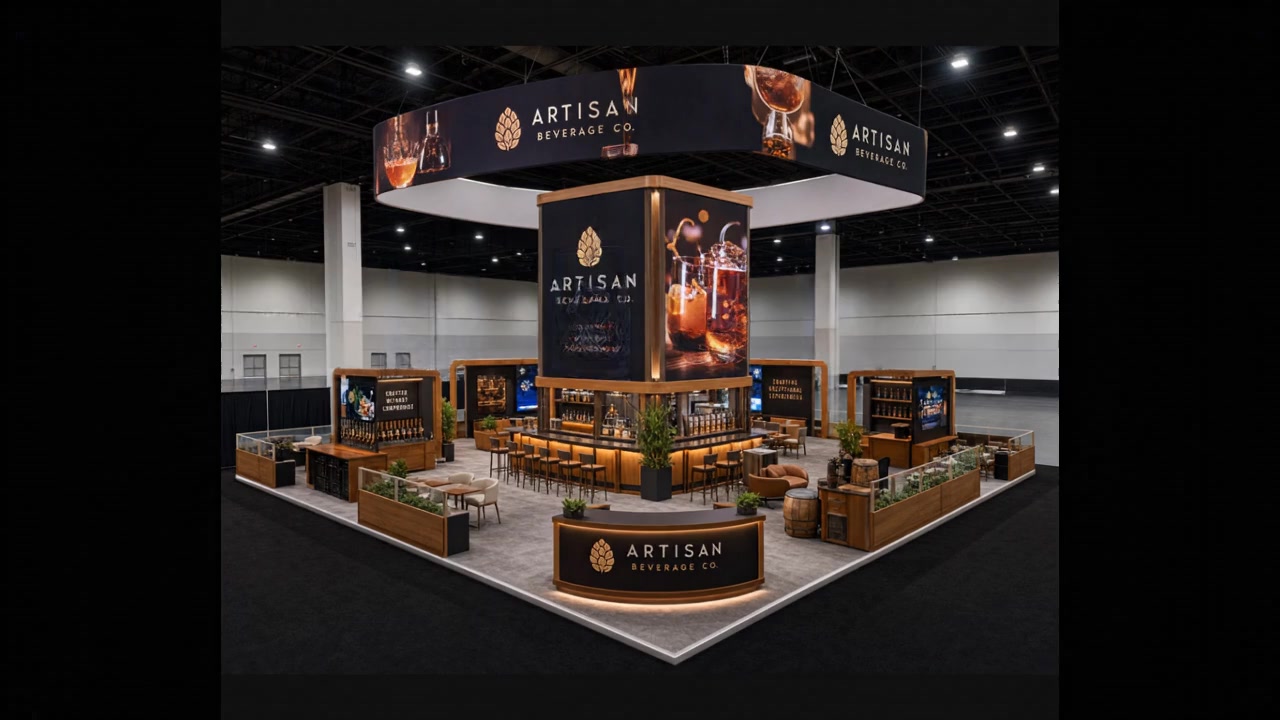 20x40 LED exhibit booth rental - 20x40 LED Booth for Nightclub & Bar Beverage Brands