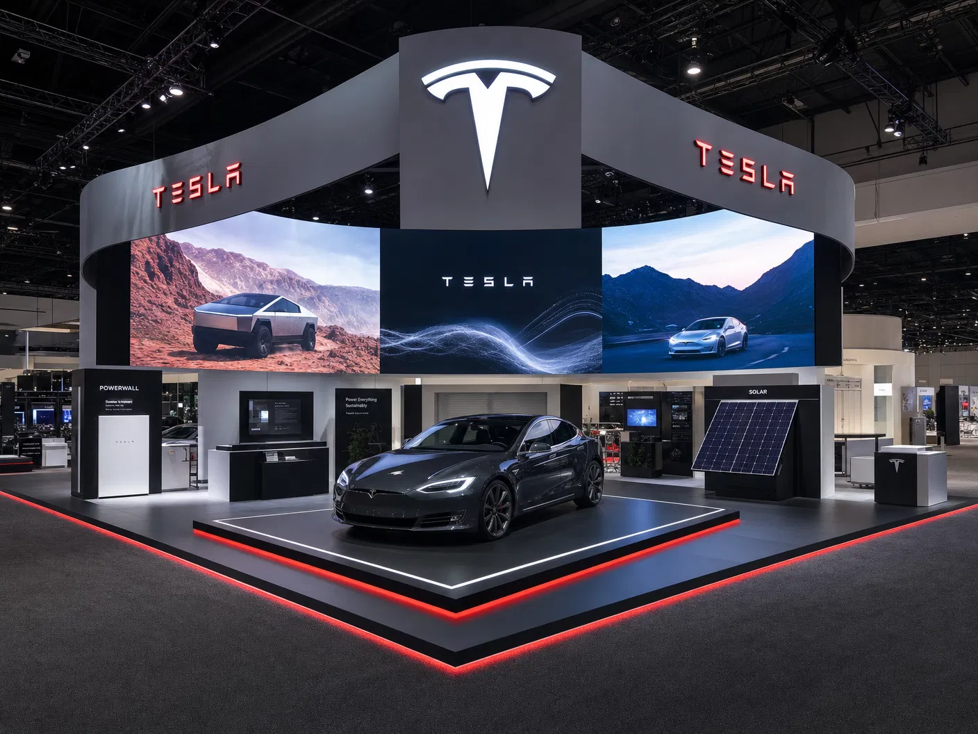 SEMA LED Video Wall Booth – 30x30 EV Companies - LED exhibit thumbnail