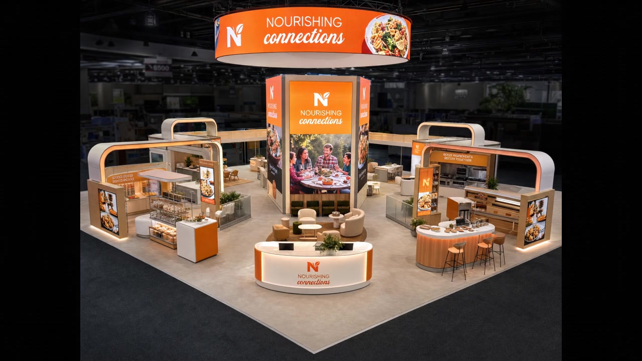 Natural Products Expo 50x50 LED Rental Booth for Food & Beverage Brands - 50x50 LED trade show booth rental Orlando Las Vegas