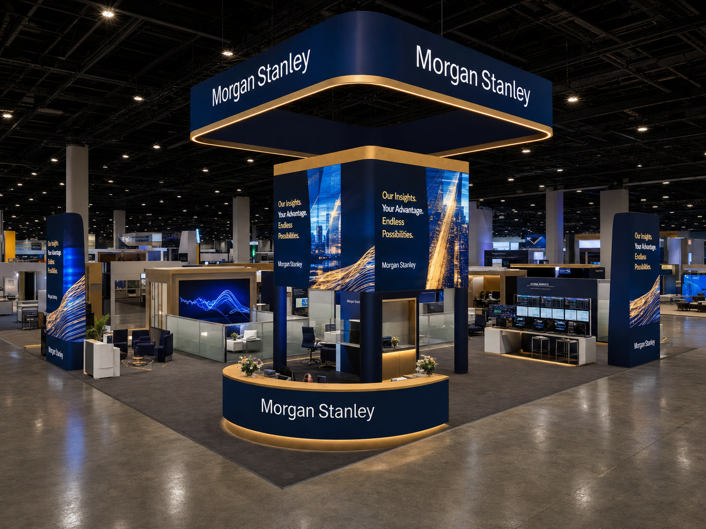 OTC 30x40 LED Video Wall Booth – Energy Companies - LED trade show exhibit rental