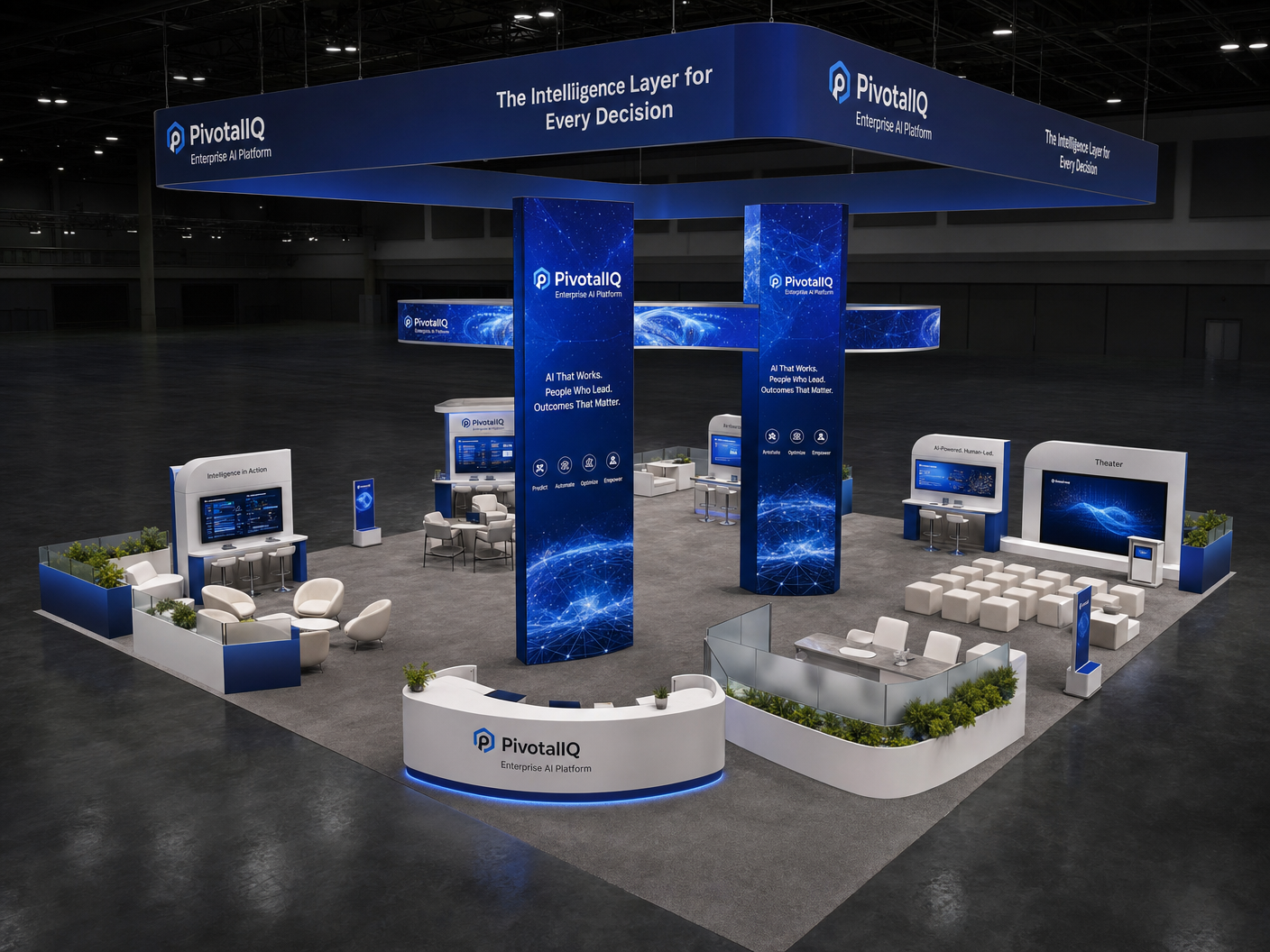 Trade show exhibit with LED elements - 30x40 LED Trade Show Exhibit for InfoComm in Orlando