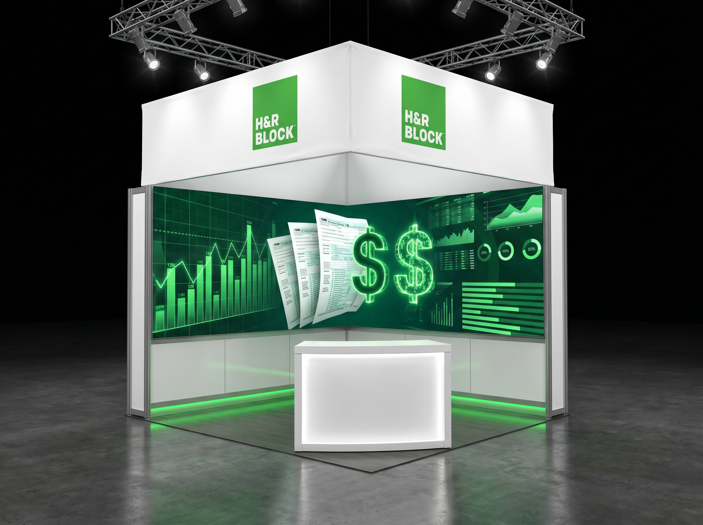 10x10 LED Video Wall Booth for NAB Technology Companies - LED exhibit thumbnail