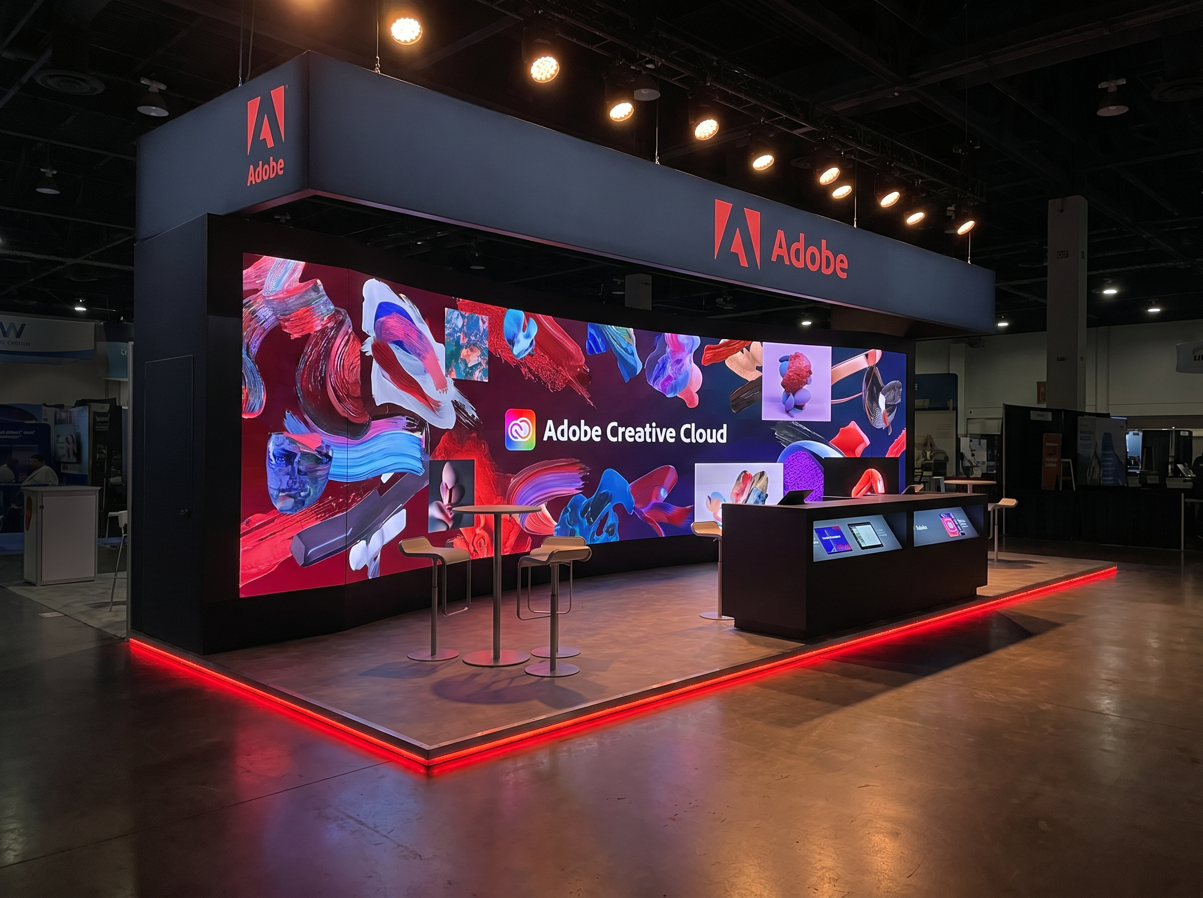 10x20 LED Video Wall Booth for KBIS Technology Companies - LED exhibit thumbnail