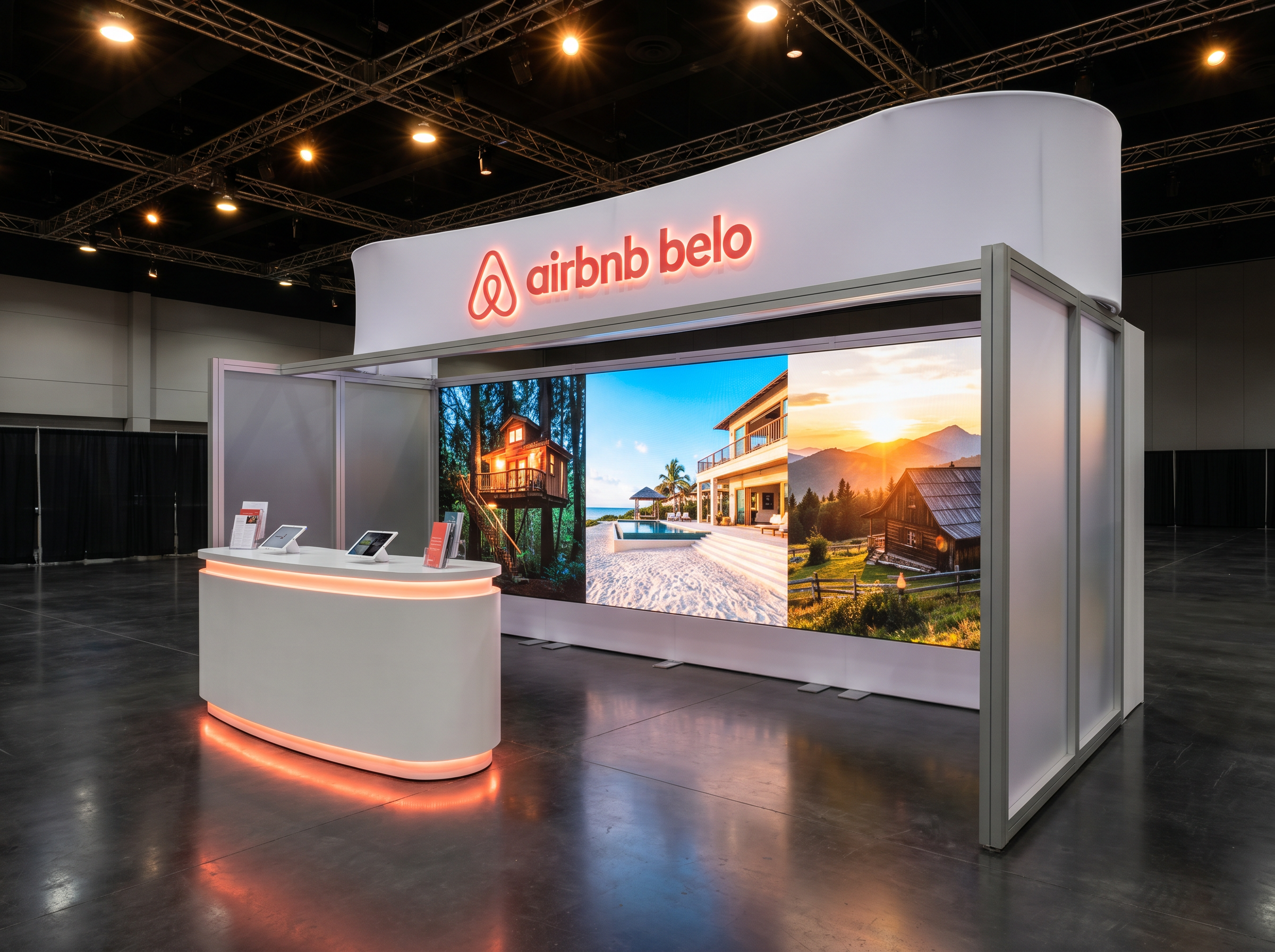 IMEX America 10x20 Dynamic LED Exhibit for Travel Companies - LED trade show exhibit rental