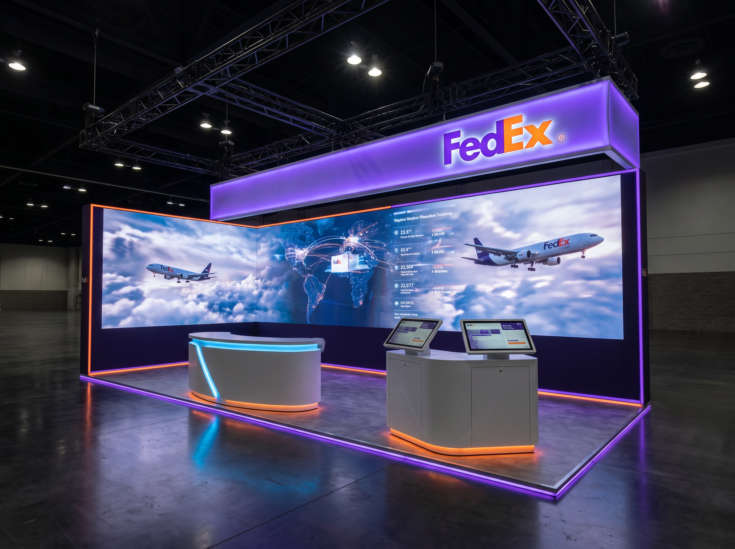 ProMat LED Trade Show Booth – 10x10 Logistics Companies - LED booth thumbnail