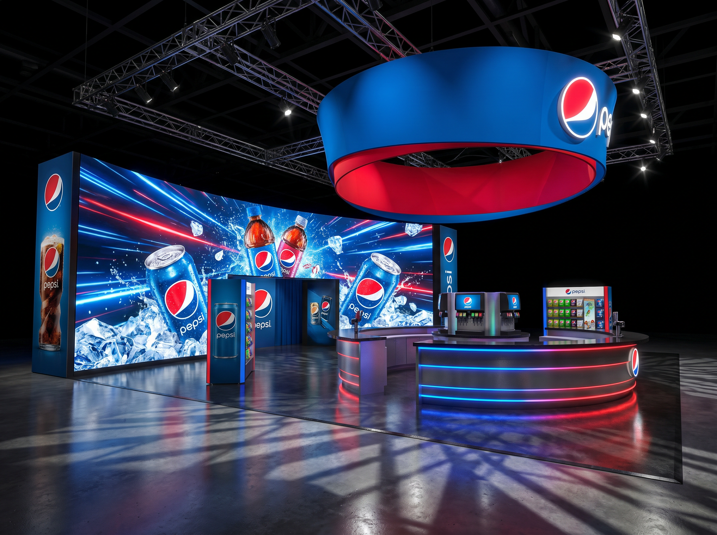 10x30 LED Trade Show Exhibit for World of Concrete in Las Vegas - LED trade show exhibit rental