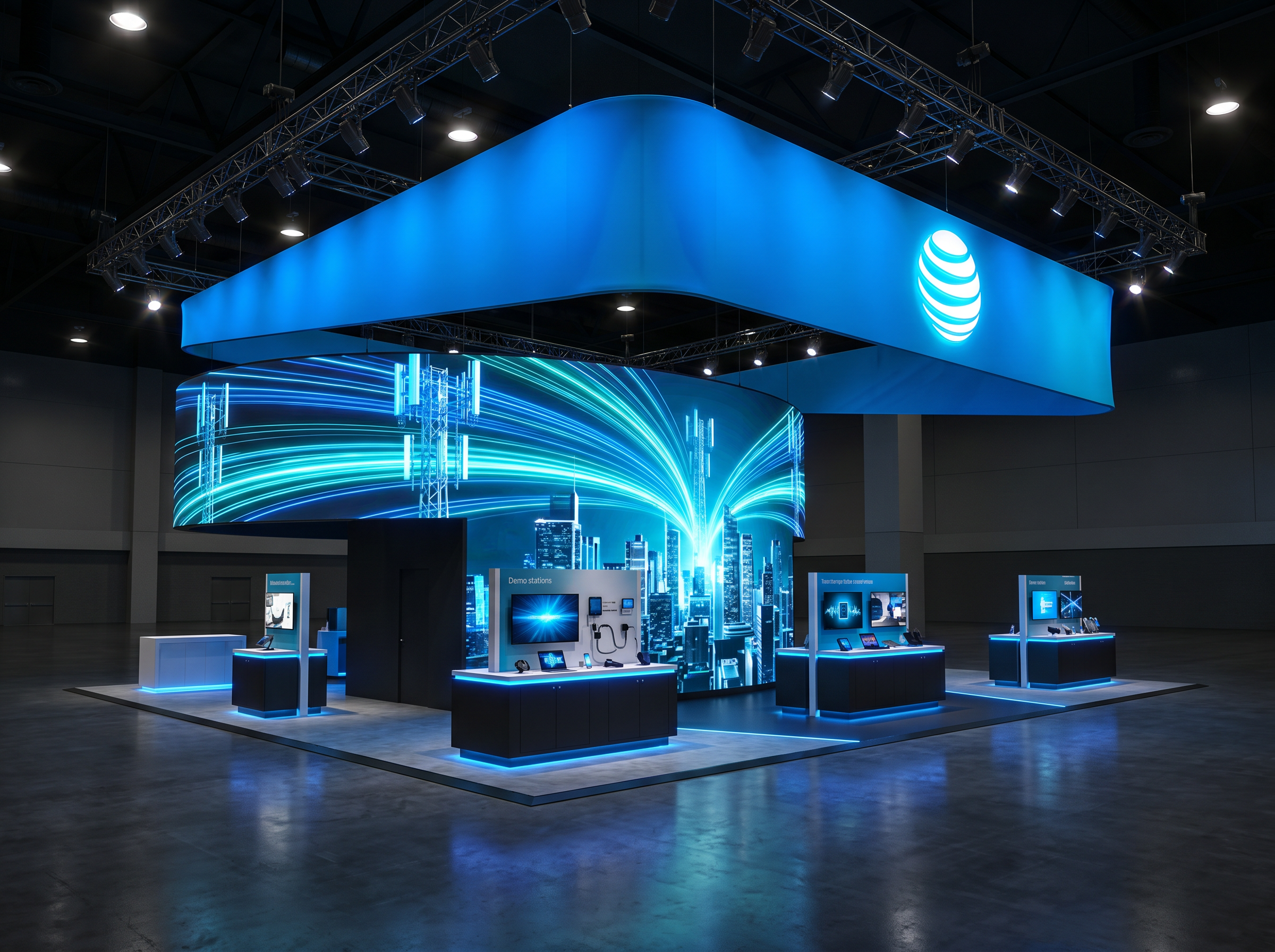 CONEXPO Dynamic LED Exhibit – 30x30 Technology Companies - LED booth thumbnail