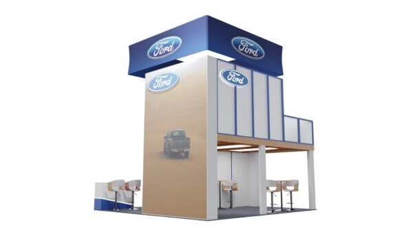 20 x 20 Trade Show exhibit rental with LED wall