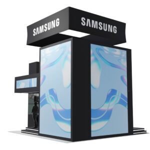 20 x 20 Trade Show exhibit rental with LED wall