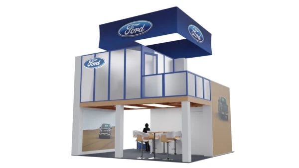 20 x 20 Trade Show exhibit rental with LED wall