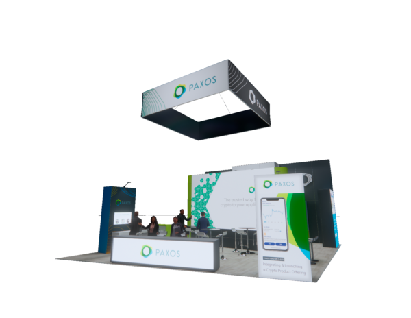 30x30 trade show exhibit rental with led wall