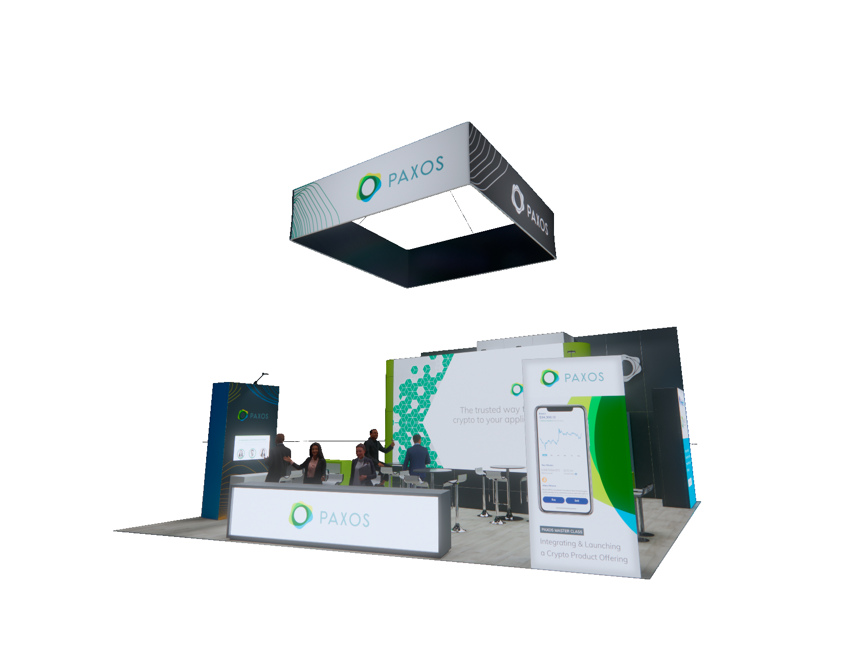 30x30 trade show exhibit rental with led wall