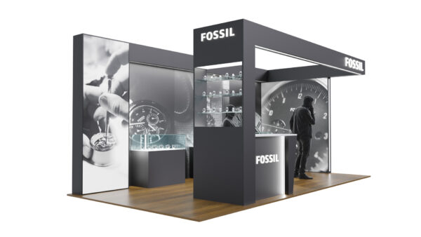 10 x 20 Trade Show exhibit rental with LED wall