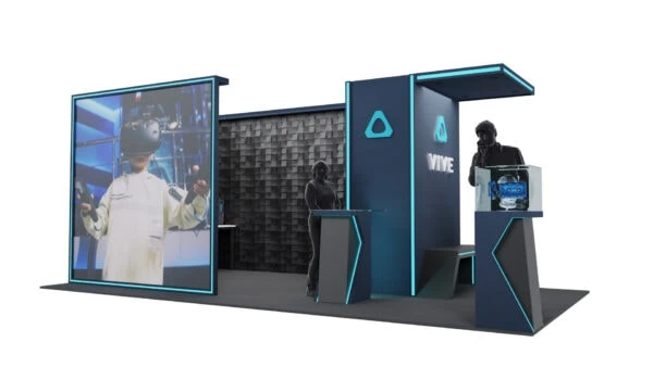 10 x 20 Trade Show exhibit rental with LED wall