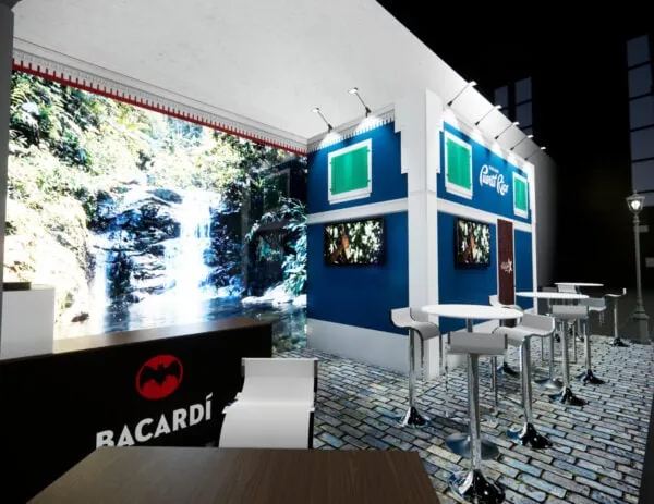 20x30 trade show exhibit rental with led wall