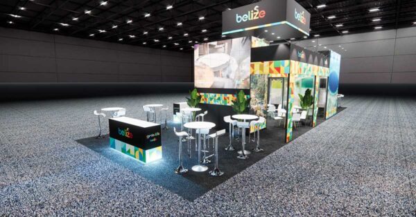 20x60 trade show exhibit rental with led wall
