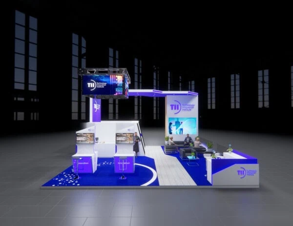 30x40 trade show exhibit rental with led wall