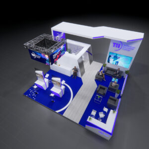 30x40 trade show exhibit rental with led wall