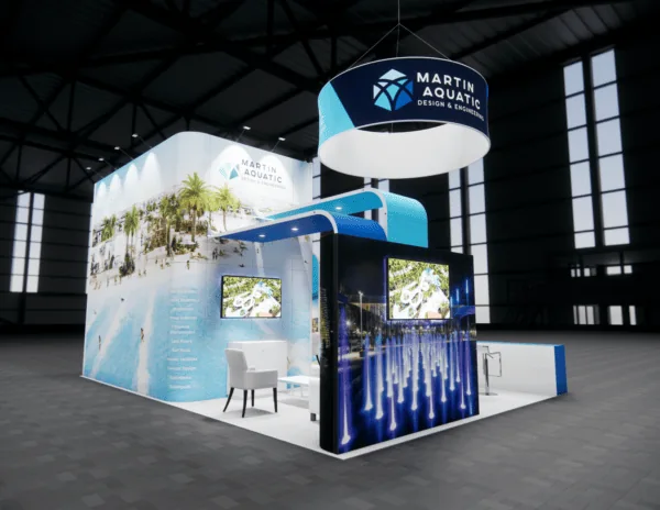 20x30 trade show exhibit rental with led wall
