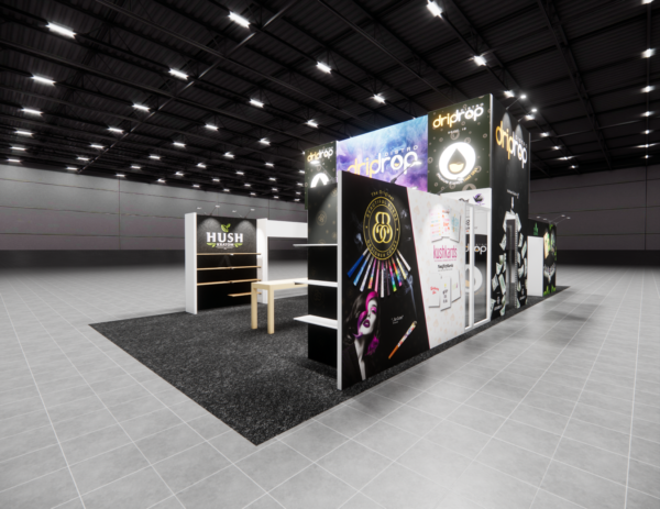 20x50 trade show exhibit rental with led wall