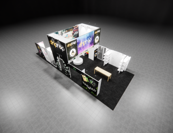 20x50 trade show exhibit rental with led wall