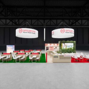 20x50 trade show exhibit rental with led wall